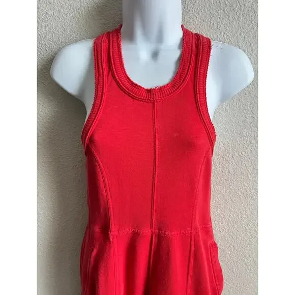 Anthropologie Daily Practice Horizon Jumpsuit Women's XS Red Wide Leg Lounge - Picture 2 of 9